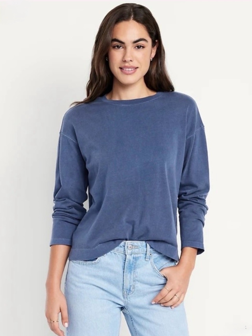 Old Navy Vintage Tee Long Sleeve Drop Shoulder 100% Cotton M